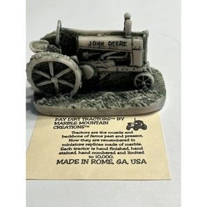 Georgia Marble John Deere Carved Tractor Figurine Ltd Ed
